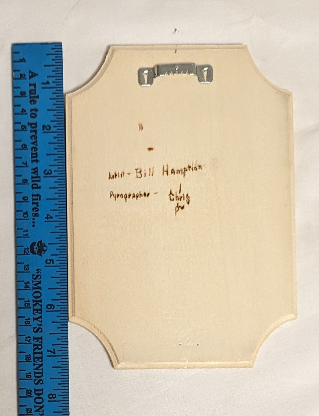 Art Pyrography on wood Native American Portrait " Credited and Autographed