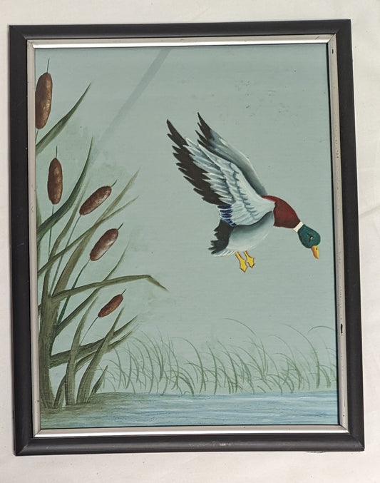 Art Vintage Hand Painting " Duck Landing "  by Shirley Chipman