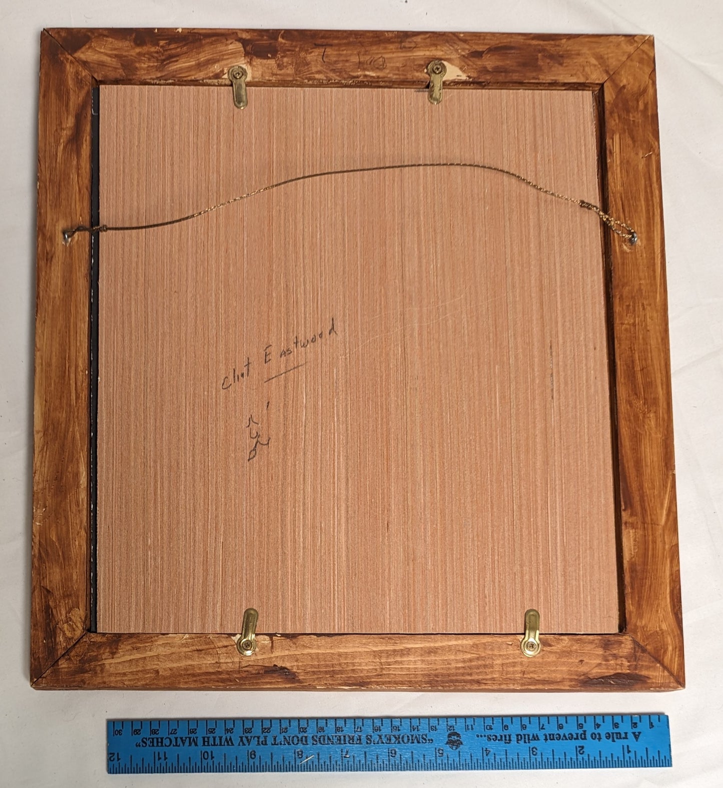 Art Vintage Hand Scroll cut wood "Dirty Harry"  Framed