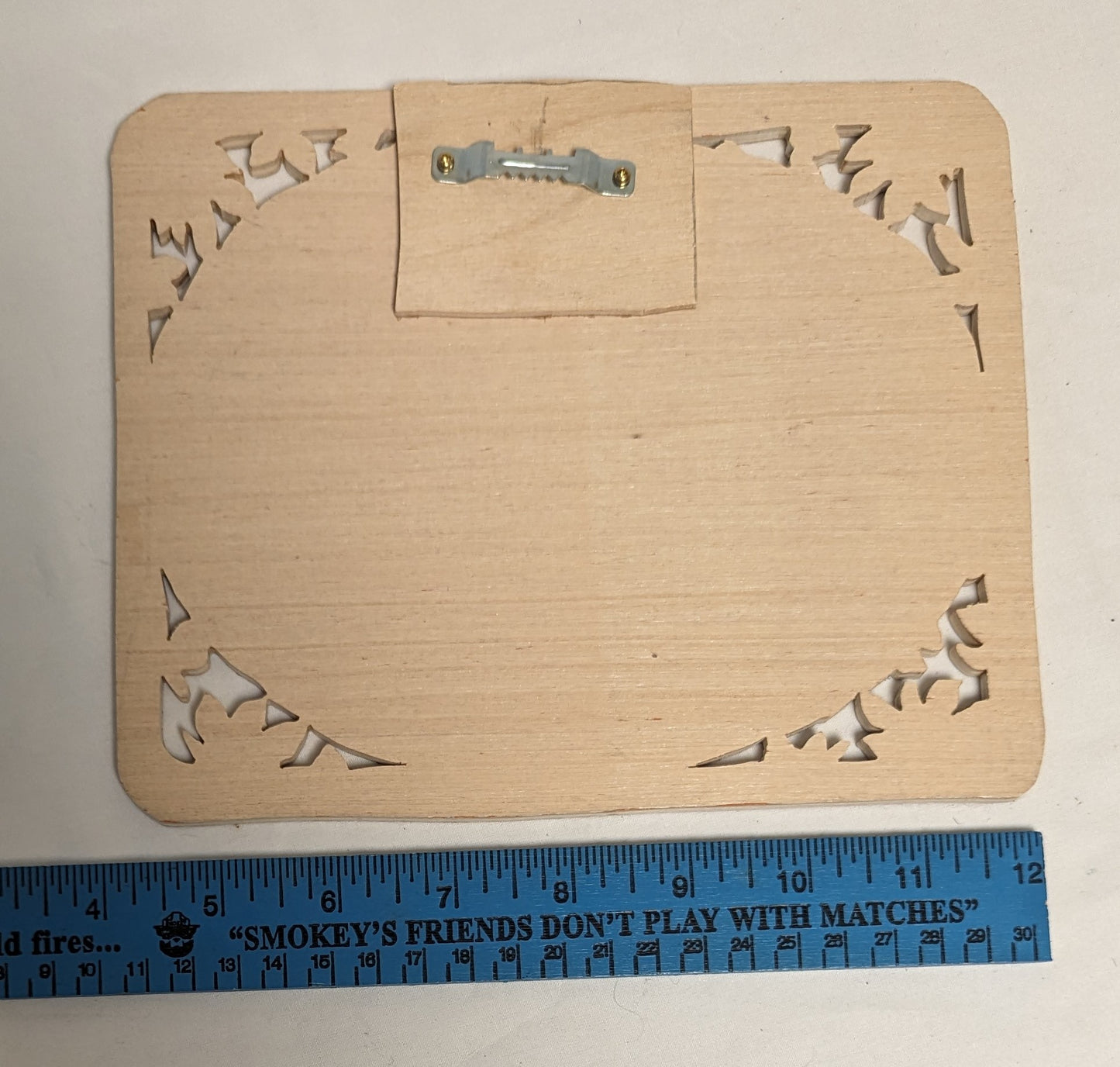 Art Hand Pyrography Burned and Scroll Sawn Cutout Emblem " Kitten and Mouse"