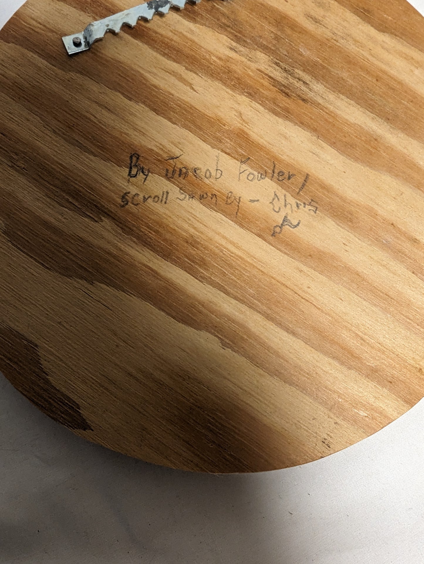 Art Hand Made Vintage Scroll Sawn Cutout Emblem "Kitten"