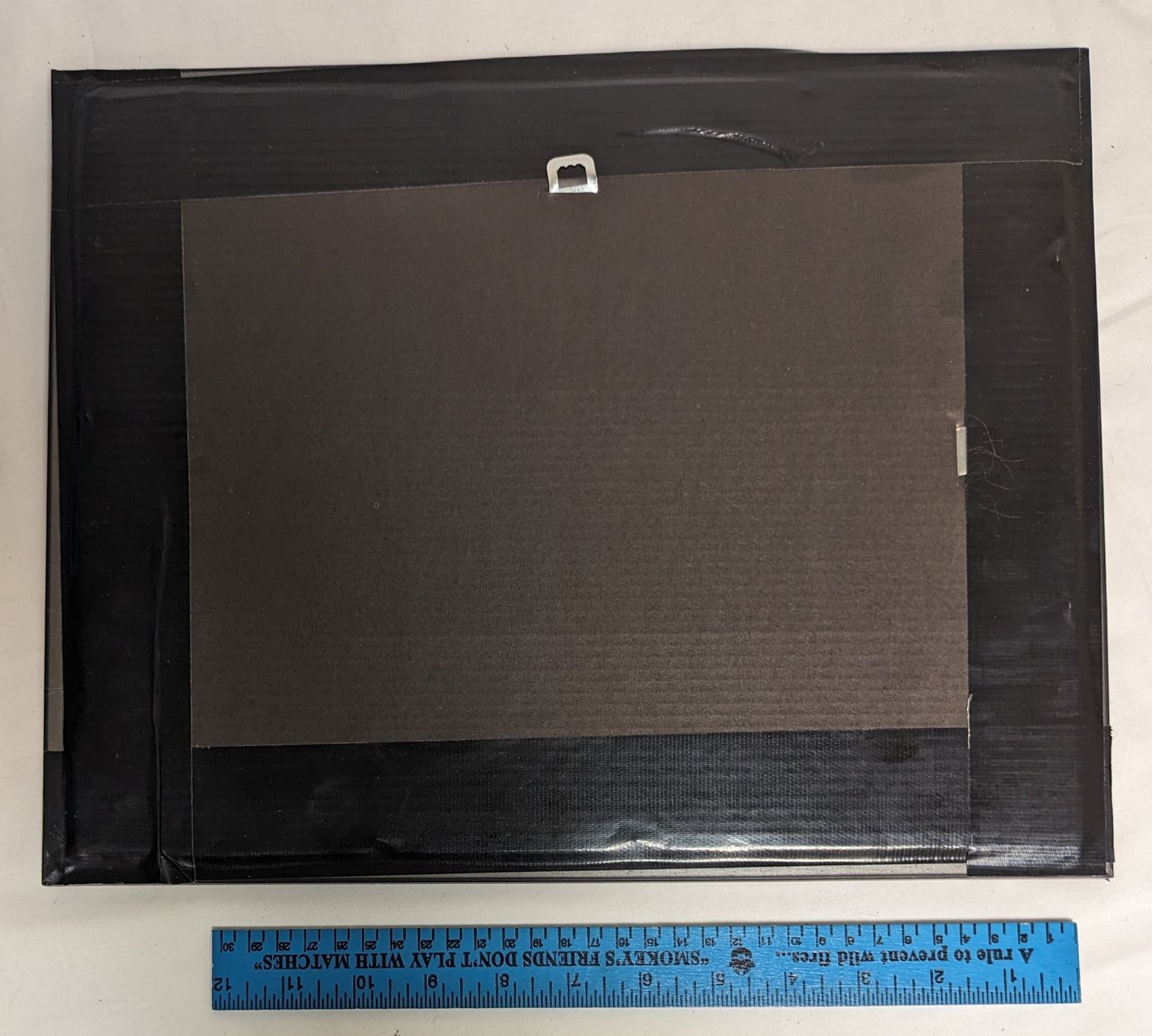 Art Handmade Painting on canvas board " Cabin with spring fence"  in frame under glass