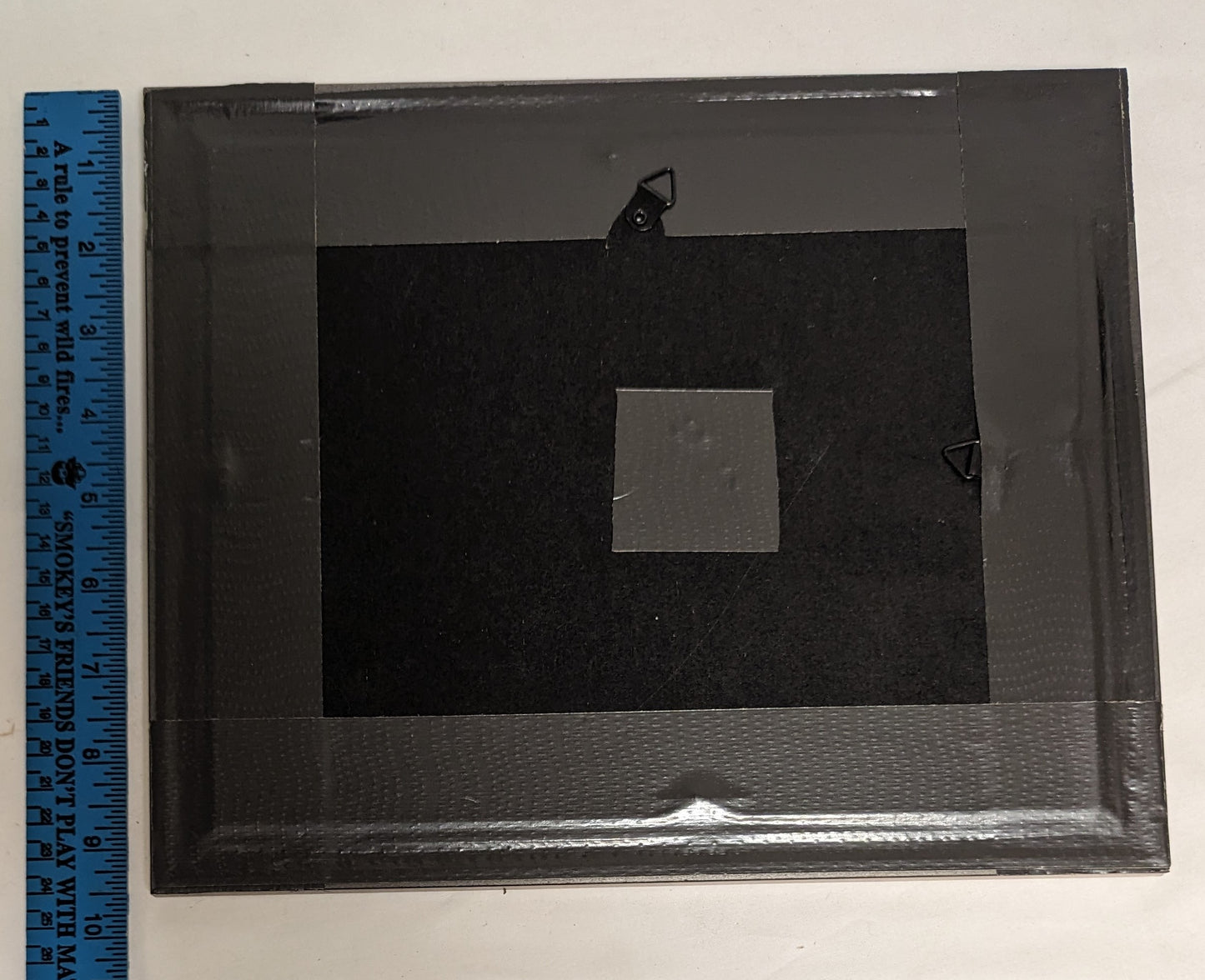 Art By Hand Mixed media Scroll Sawn " Boat on Water " over photograph shoreside background photo in frame under glass