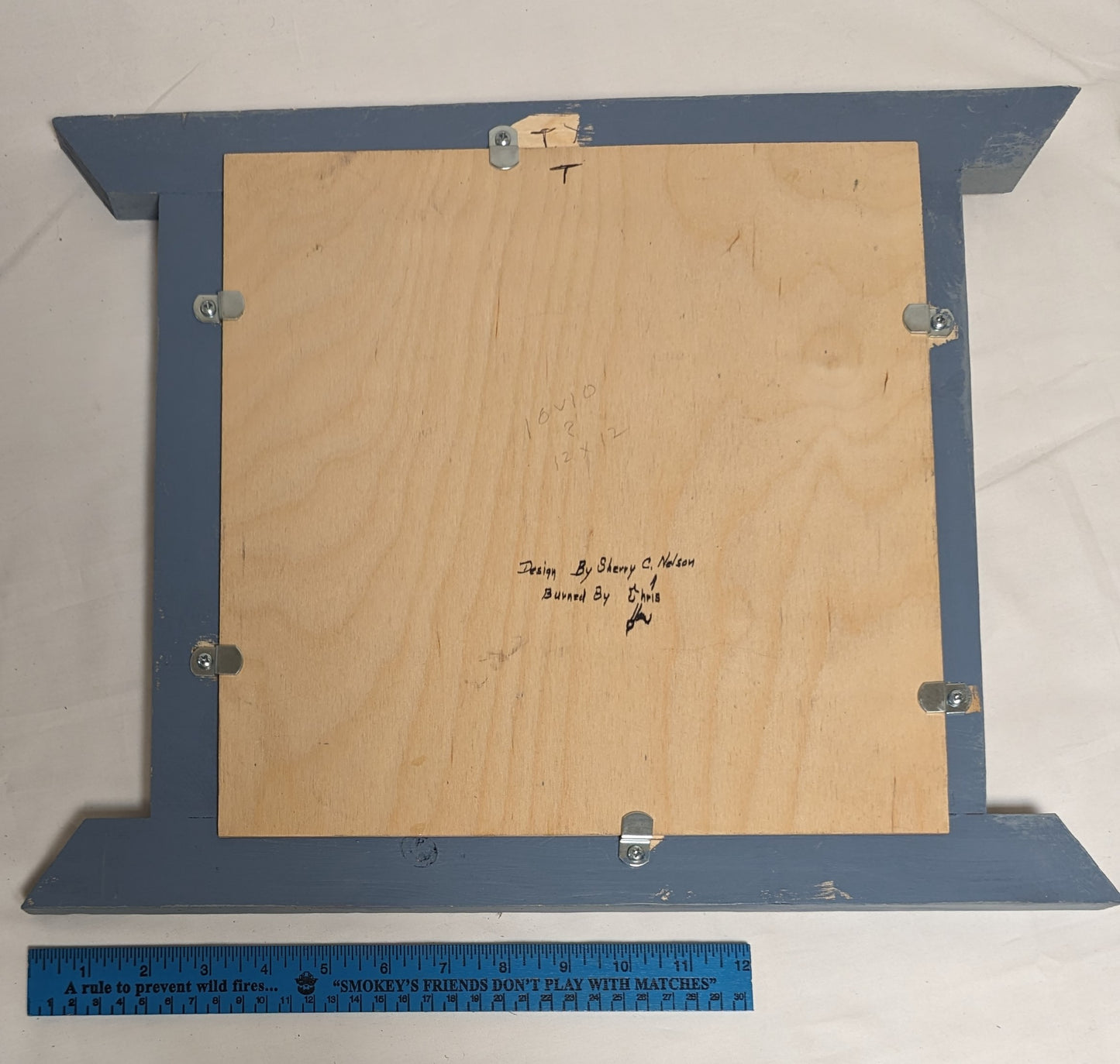 Art Hand made Pyrography on wood in custom Frame ' Owl On Branch" 1/3 Credited and autographed