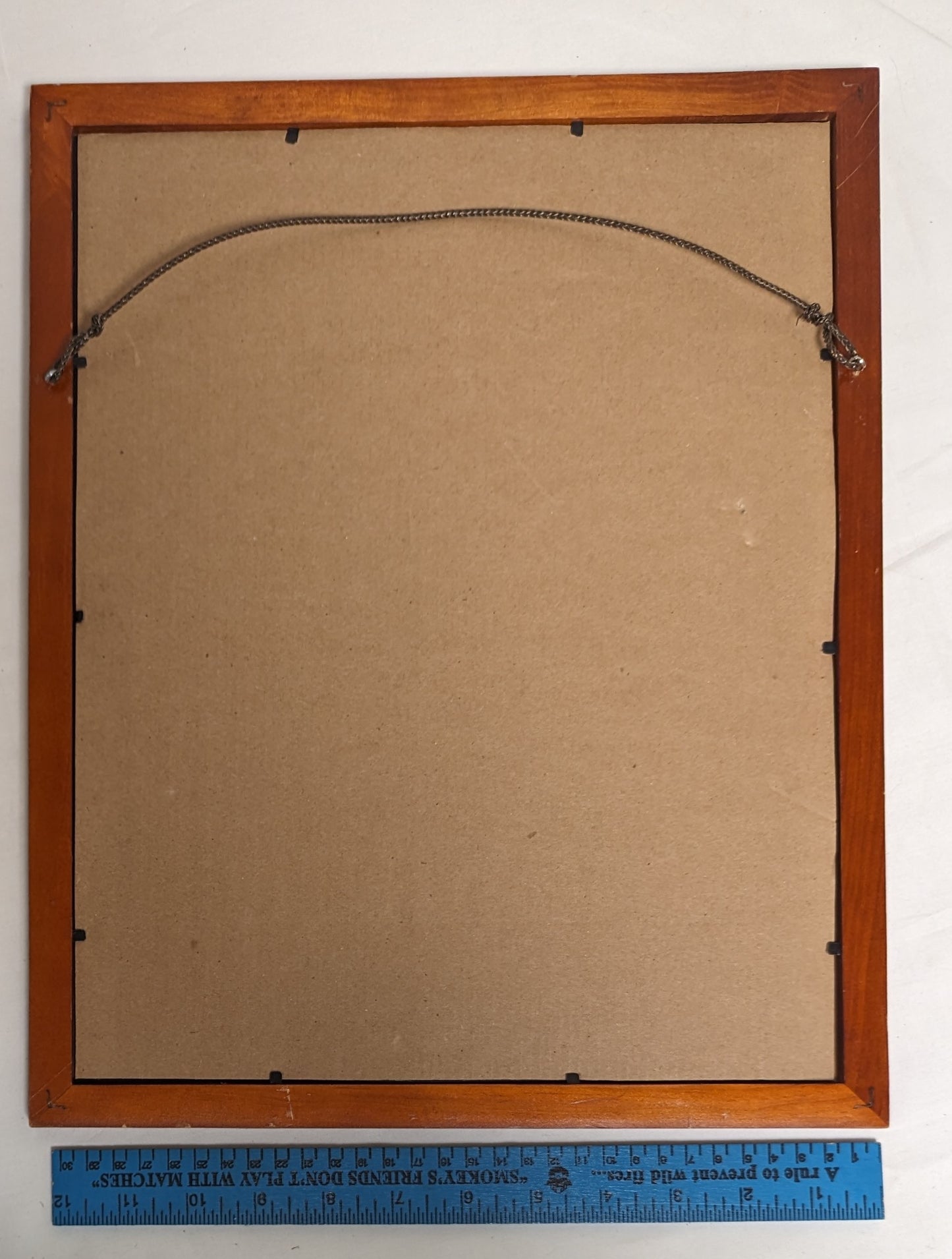 Art Hand Made Scroll Sawn Cutout on wood "Three Little Birds" My Garden in frame under glass