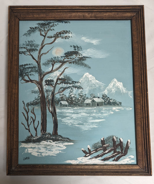 Art Vintage Hand Painted on canvas  " Mallard Duck in Flight"' Autographed Dated 04/01/82