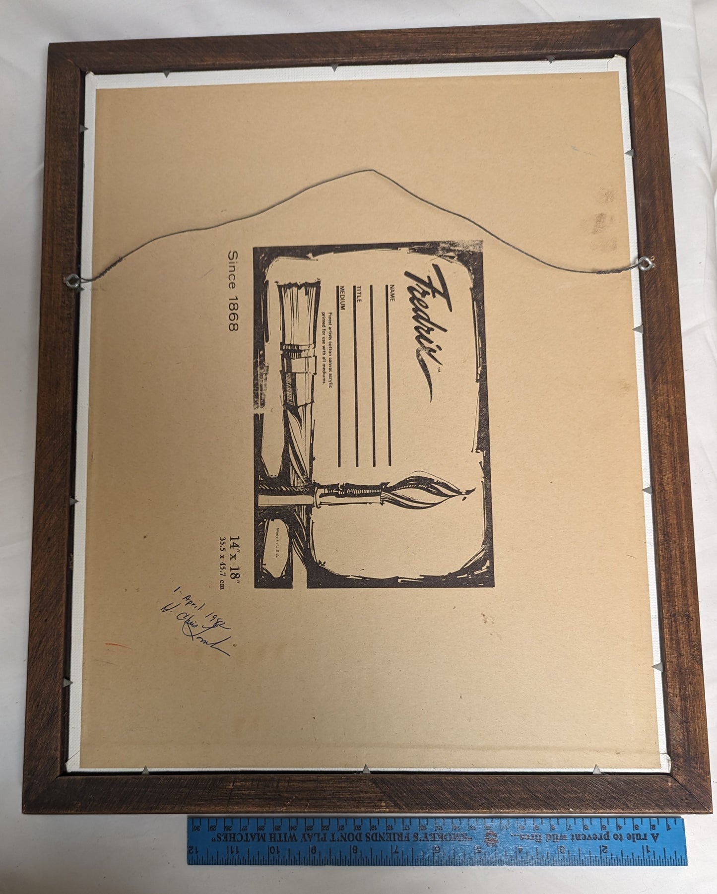 Art Vintage Hand Painted on canvas  " Mallard Duck in Flight"' Autographed Dated 04/01/82