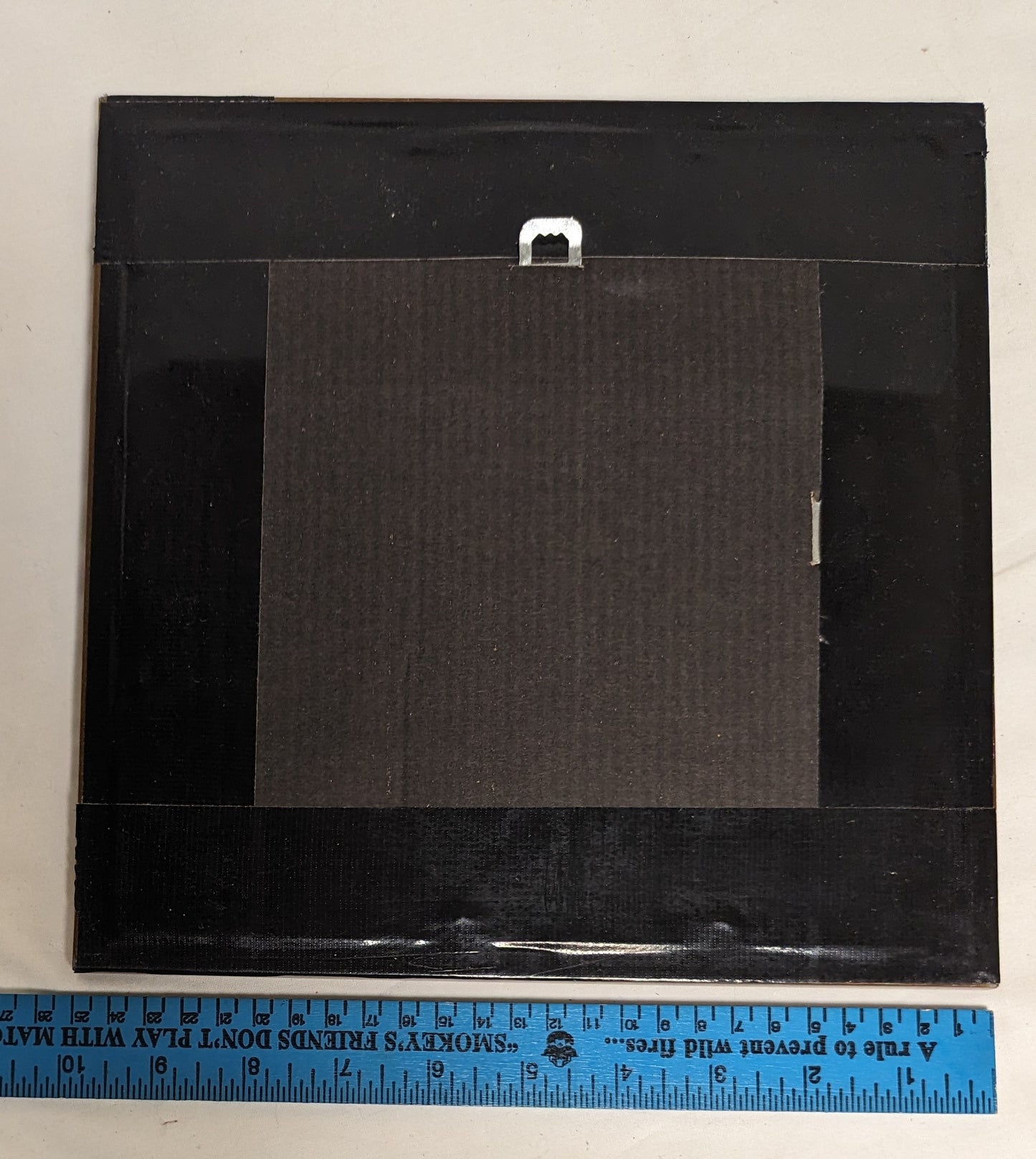 Art Vintage Handmade Pyrography Emblem on wood " Three Little Birds in Rose" in frame under glass