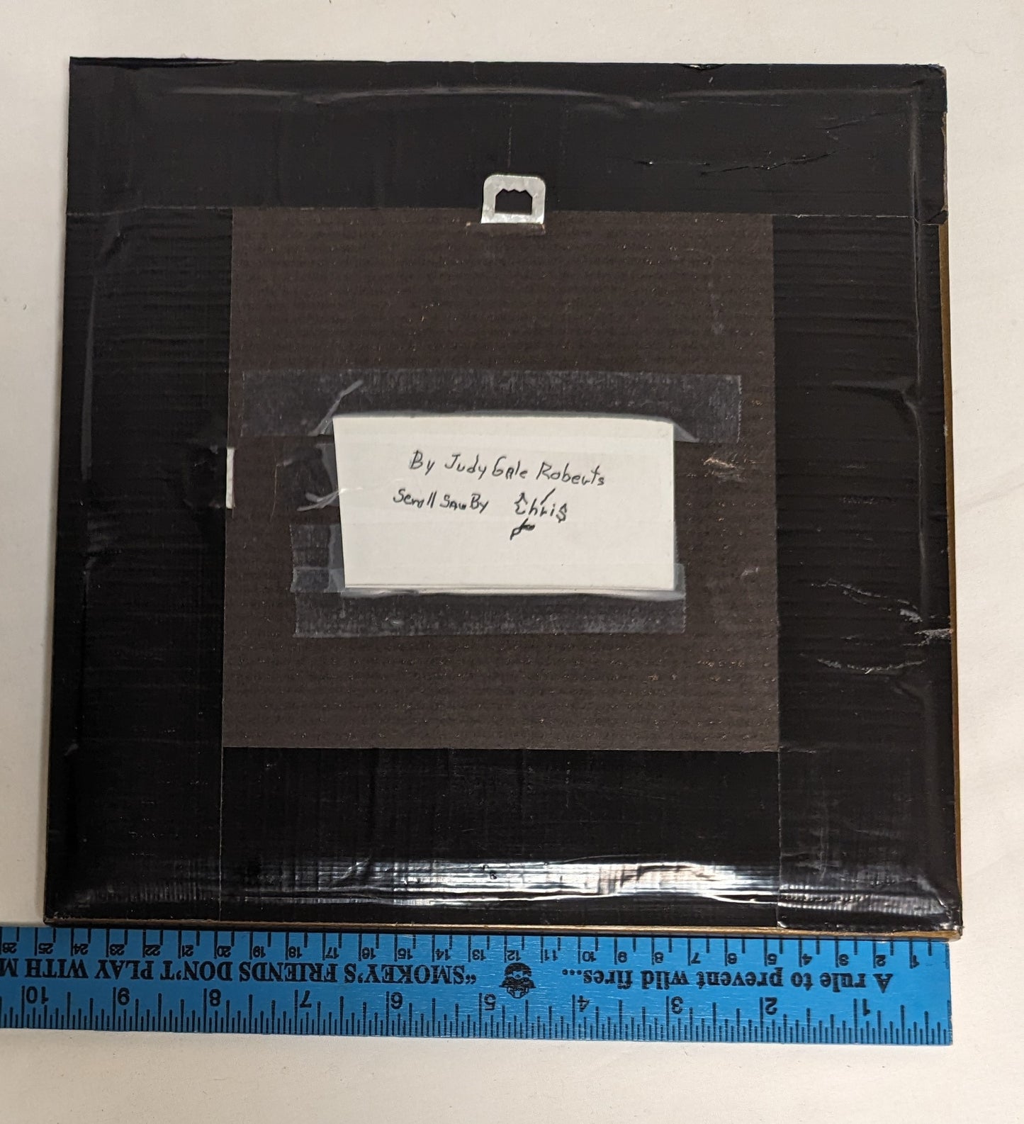 Art Vintage Handmade Scroll sawn Pyrography Cutout on wood "  Delicate Butterfly"  in frame under glass Credited and Autographed