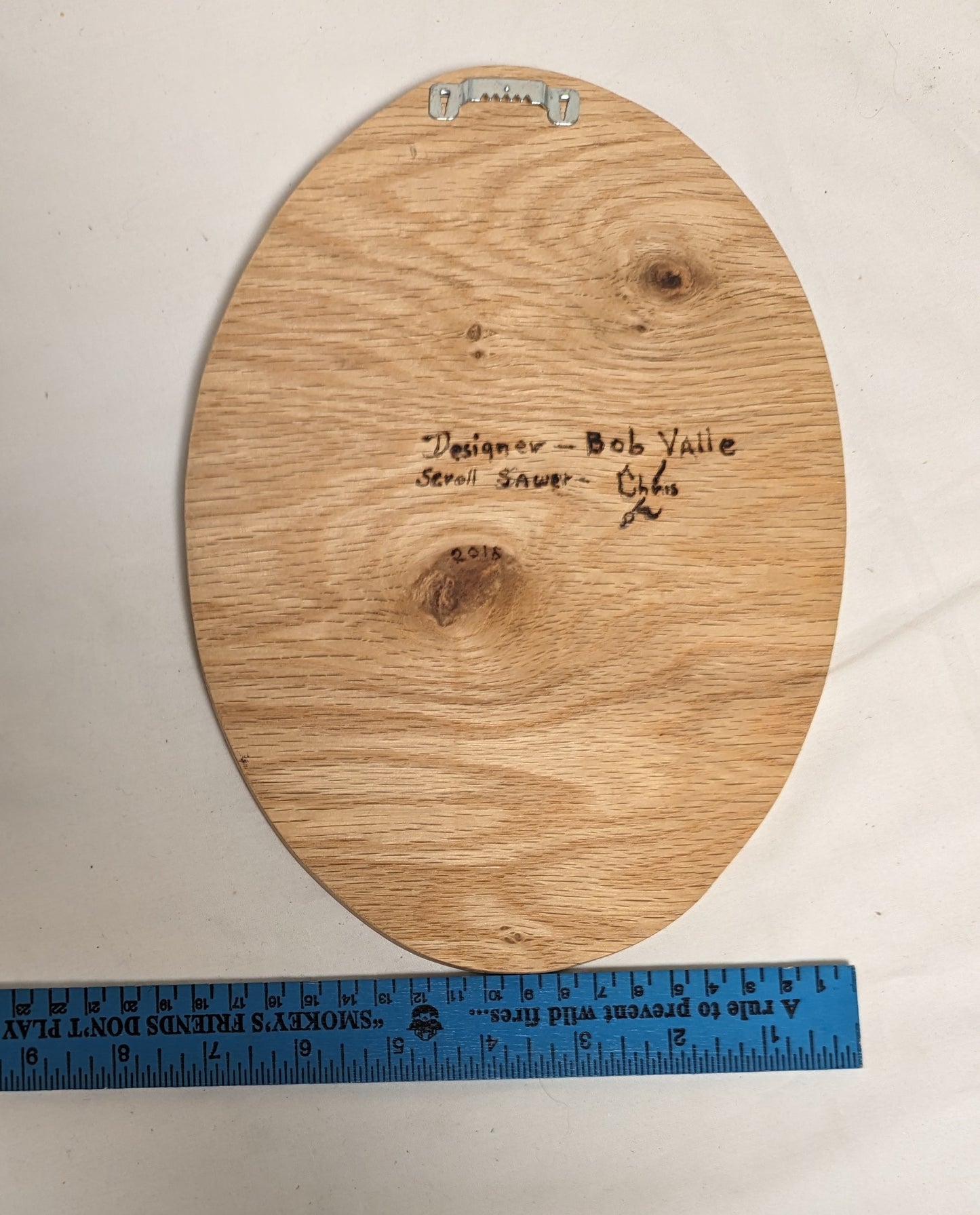 Art Hand Made Vintage Scroll Sawn wood cutout " Kitten After a Butterfly"  Credited and Autographed