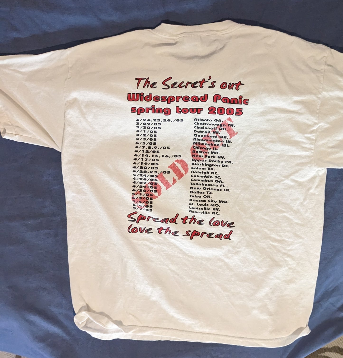 Widespread Panic T Shirt 2005 XL Tour Shirt Lot Shirt