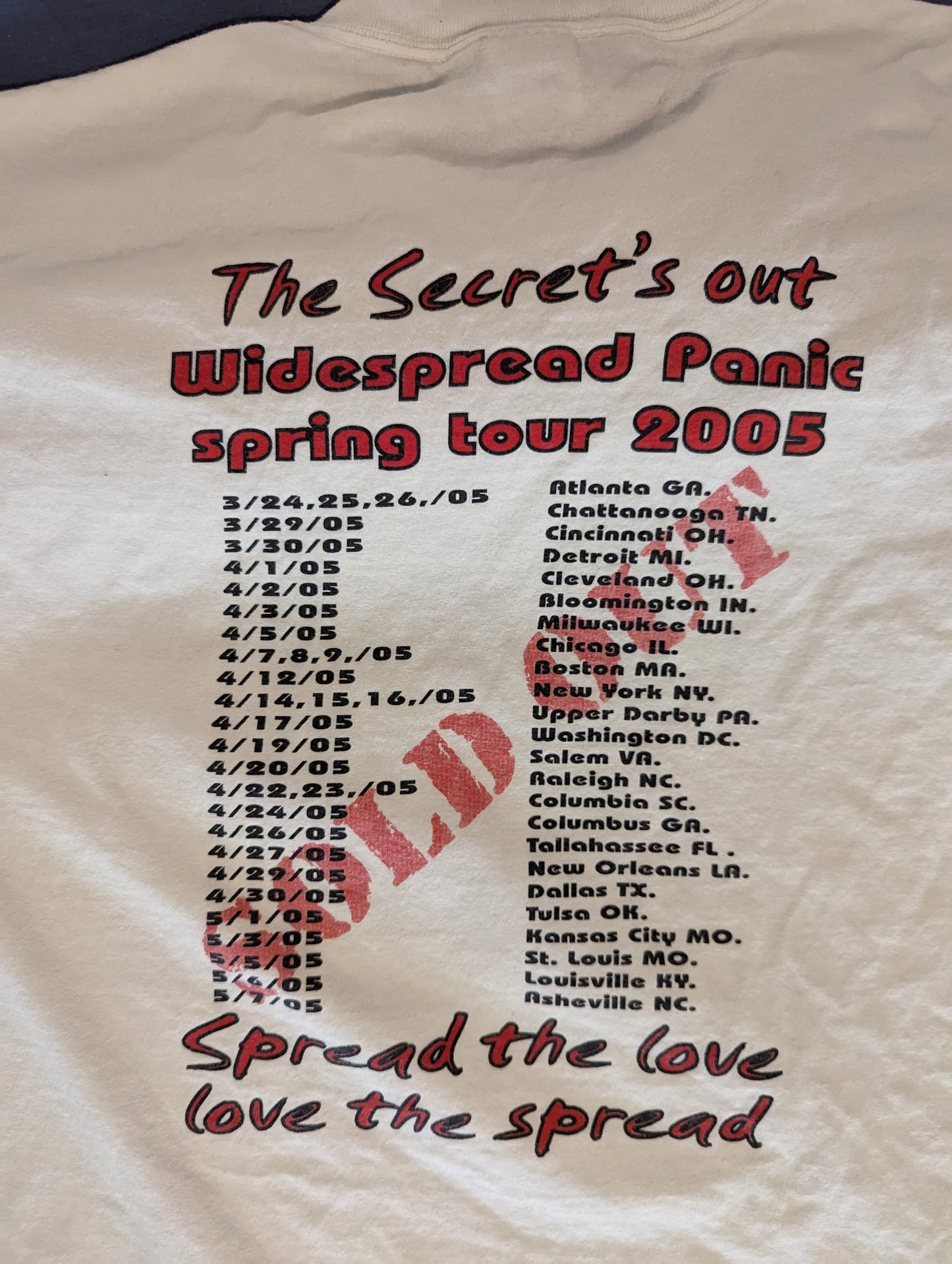 Widespread Panic T Shirt 2005 XL Tour Shirt Lot Shirt